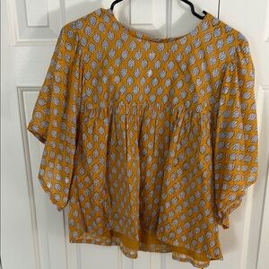 Yellow Patterned Women's Top